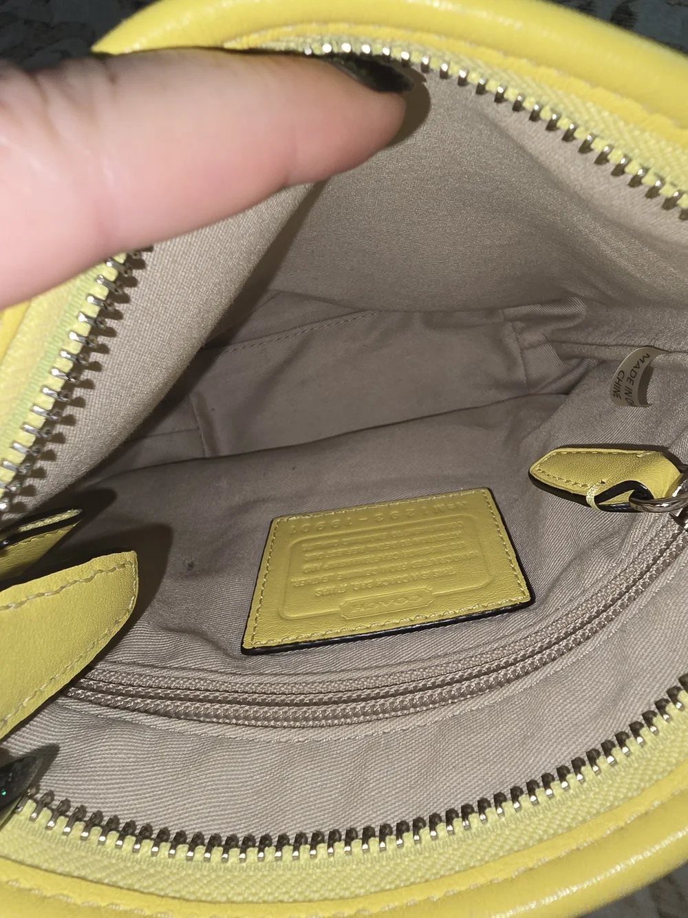 Coach yellow leather